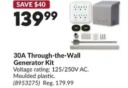 Princess Auto 30A Through-the-Wall Generator Kit offer