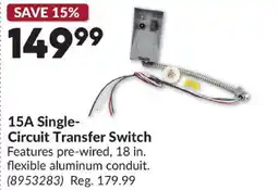Princess Auto 15A Single- Circuit Transfer Switch offer