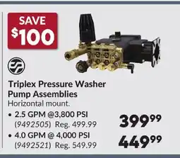 Princess Auto Triplex Pressure Washer Pump Assemblies offer