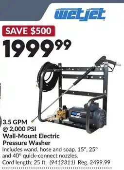 Princess Auto WETJET 3.5 GPM 2,000 PSI Wall-Mount Electric Pressure Washer offer