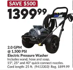 Princess Auto 2.0 GPM 1,500 PSI Electric Pressure Washer offer