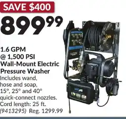 Princess Auto 1.6 GPM 1,500 PSI Wall-Mount Electric Pressure Washer offer