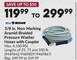Princess Auto 3/8 in. Non-Marking Aramid-Braided Pressure Washer Hoses with Coupler offer
