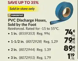 Princess Auto POWERFIST PVC Discharge Hoses, Sold in-store only offer