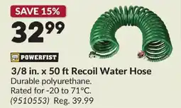 Princess Auto POWERFIST Recoil Water Hose offer