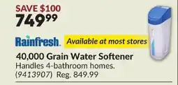 Princess Auto RAINFRESH 40,000 Grain Water Softener offer