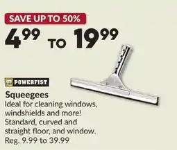 Princess Auto POWERFIST Squeegees offer