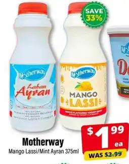 Iqbal Foods Motherway Mango Lassi/Mint Ayran offer