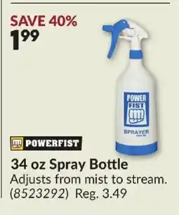 Princess Auto POWERFIST Spray bottle offer