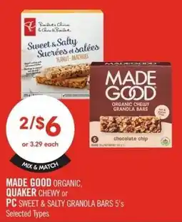 Shoppers Drug Mart Made good quaker or pc offer