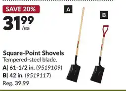 Princess Auto Square-Point Shovels offer