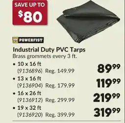 Princess Auto POWERFIST Industrial Duty PVC Tarps offer