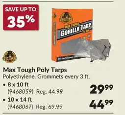 Princess Auto Max Tough Poly Tarps offer