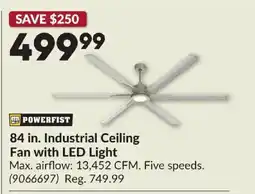 Princess Auto POWERFIST Industrial Ceiling Fan with LED Light offer
