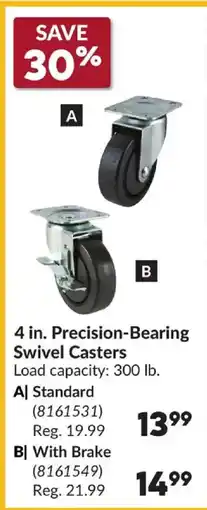 Princess Auto 4 in. Precision-Bearing Swivel Casters offer