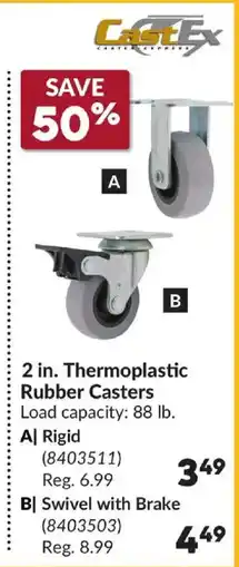 Princess Auto Thermoplastic Rubber Casters offer