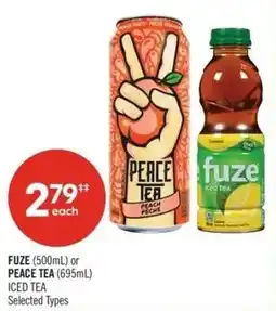 Shoppers Drug Mart Fuze or peace tea offer