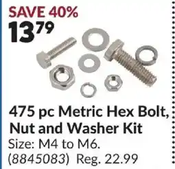 Princess Auto 475 pc Metric Hex Bolt, Nut and Washer Kit offer