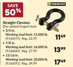 Princess Auto POWERFIST Straight Clevises offer
