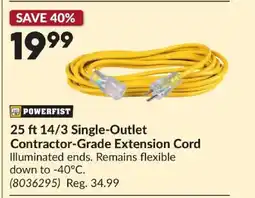 Princess Auto POWERFIST Single-Outlet Contractor-Grade Extension Cord offer