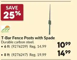 Princess Auto T-Bar Fence Posts with Spade offer