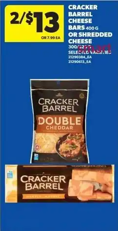 Real Canadian Superstore Cracker barrel cheese bars or shredded cheese offer