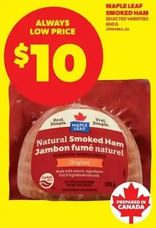 Real Canadian Superstore Maple leaf smoked ham offer