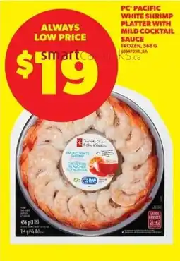 Real Canadian Superstore Pc pacific white shrimp platter with mild cocktail sauce offer