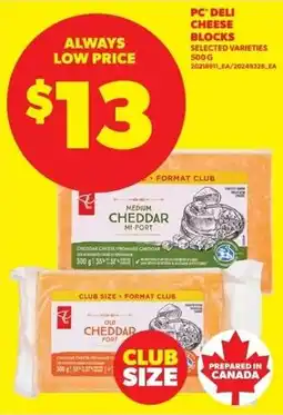 Real Canadian Superstore Pc deli cheese blocks offer