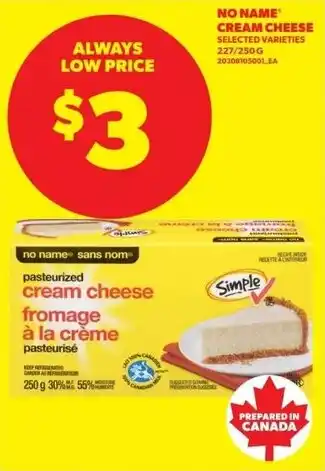 Real Canadian Superstore No name cream cheese offer