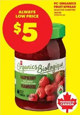 Real Canadian Superstore Pc organics fruit spread offer