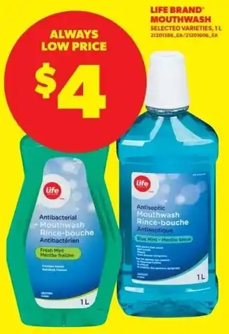 Real Canadian Superstore Life brand mouthwash offer