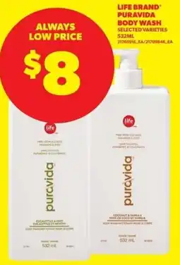 Real Canadian Superstore Life brand puravida body wash offer