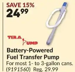 Princess Auto TERA PUMP Battery-Powered Fuel Transfer Pump offer