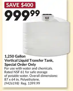 Princess Auto =Gallon Vertical Liquid Transfer Tank, Special Order Only offer
