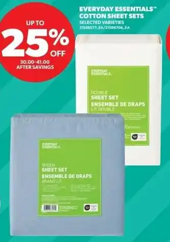 Real Canadian Superstore Everyday essentials cotton sheet sets offer