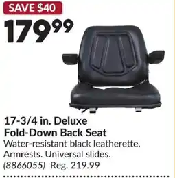 Princess Auto 17-3/4 in. Deluxe Fold-Down Back Seat offer