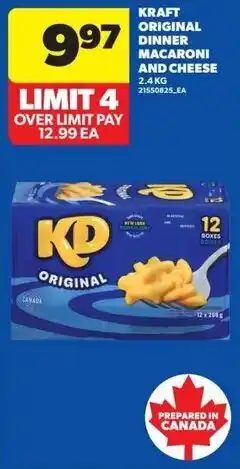 Real Canadian Superstore Kraft original dinner macaroni and cheese offer