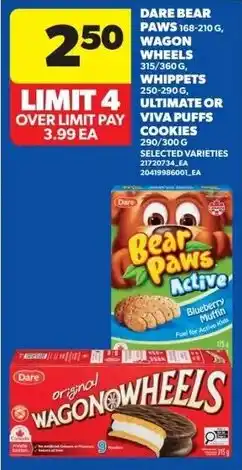 Real Canadian Superstore Dare bear paws wagon wheels whippets ultimate or viva puffs cookies offer