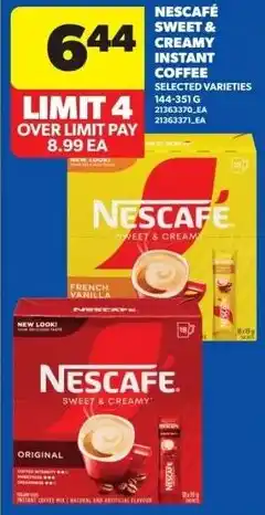Real Canadian Superstore Nescafé sweet & creamy instant coffee offer