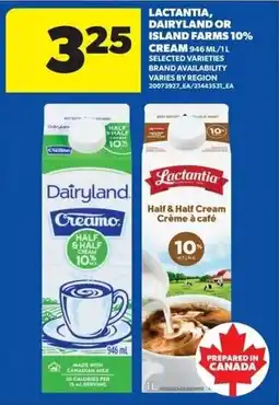 Real Canadian Superstore Lactantia dairyland or island farms 10% cream offer