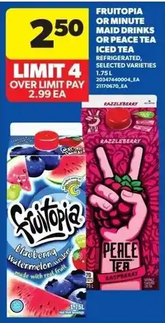 Real Canadian Superstore Fruitopia or minute maid drinks or peace tea iced tea offer