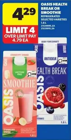 Real Canadian Superstore Oasis health break or smoothie offer