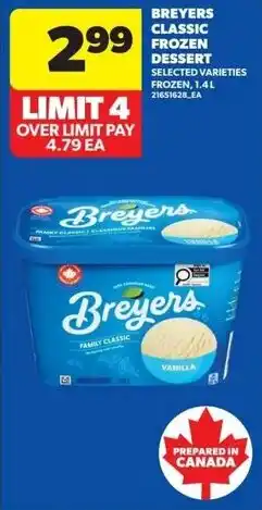 Real Canadian Superstore Breyers classic frozen dessert offer