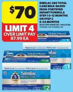 Real Canadian Superstore Similac 360 total care milk based iron fortified infant formula step 10-12 months or step 2 6-24 months offer