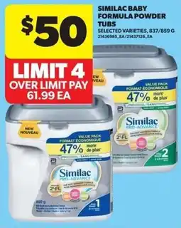 Real Canadian Superstore Similac baby formula powder tubs offer