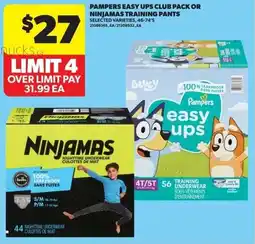 Real Canadian Superstore Pampers easy ups club pack or ninjamas training pants offer