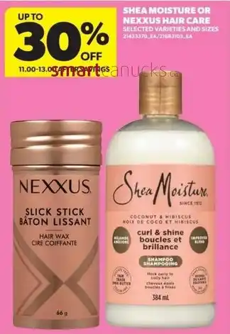 Real Canadian Superstore Shea moisture or nexxus hair care offer