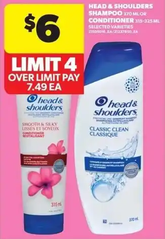 Real Canadian Superstore Head & shoulders shampoo or conditioner offer