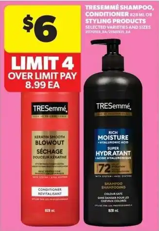 Real Canadian Superstore Tresemmé shampoo, conditioner or styling products offer